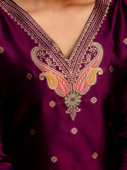 Padmavati Women Silk Blend Kurta Pant Dupatta Set - FitVibe Fashion