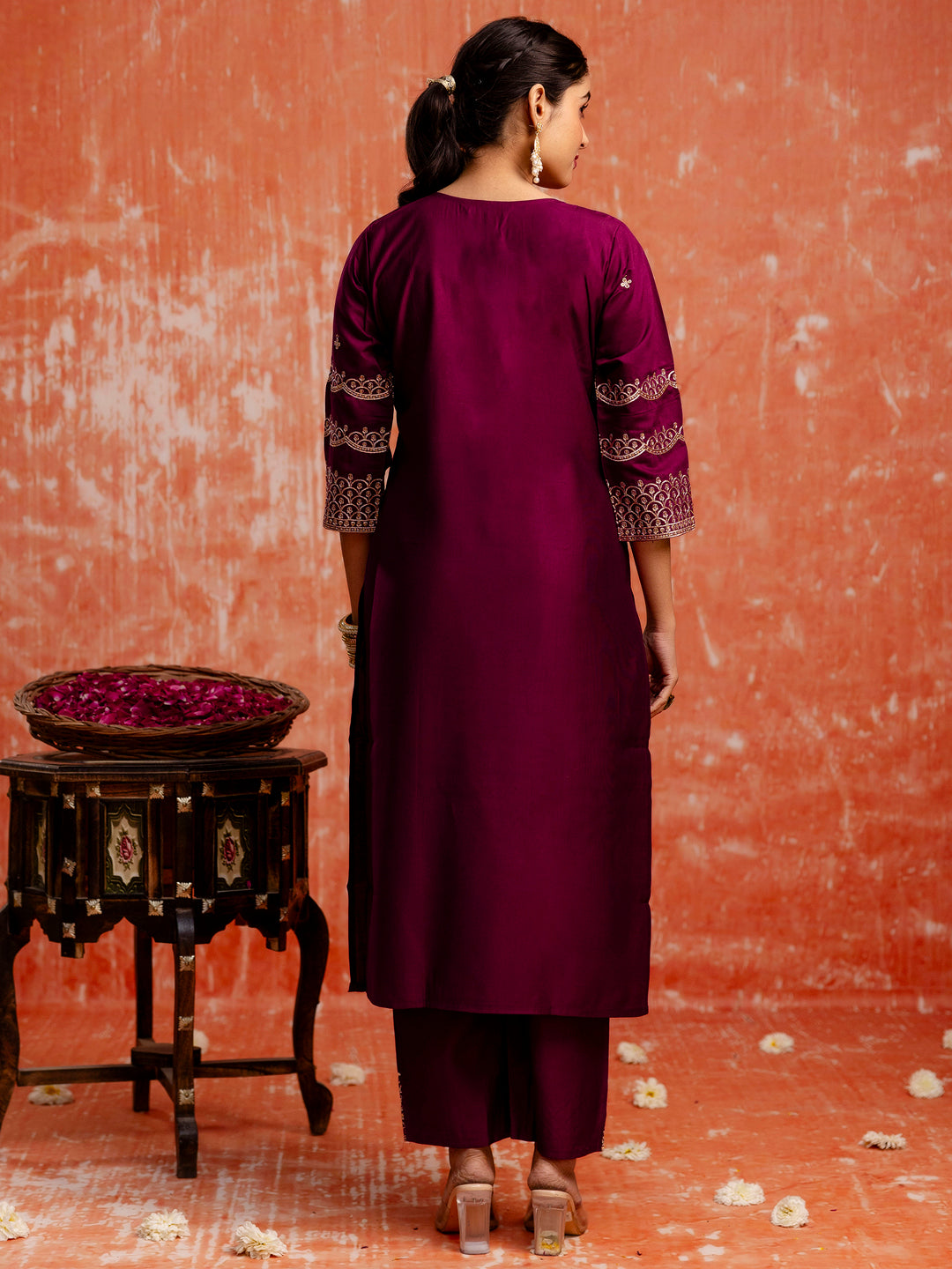 Prerna Women Silk Blend Kurta Pant Dupatta Set - FitVibe Fashion