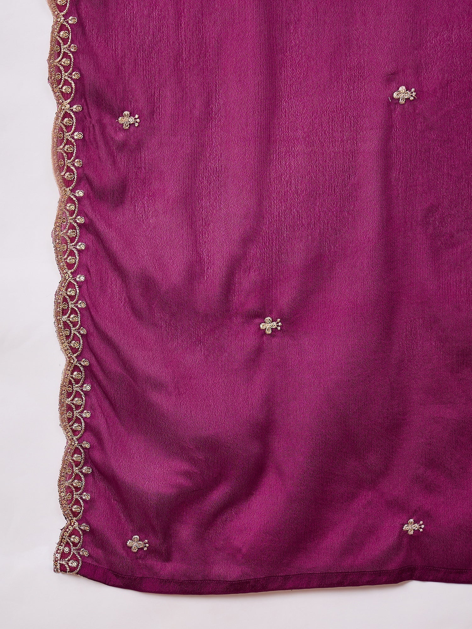 Kamya Purple Ethnic Motifs Embroidered Straight Kurta with Trousers & Dupatta - FitVibe Fashion