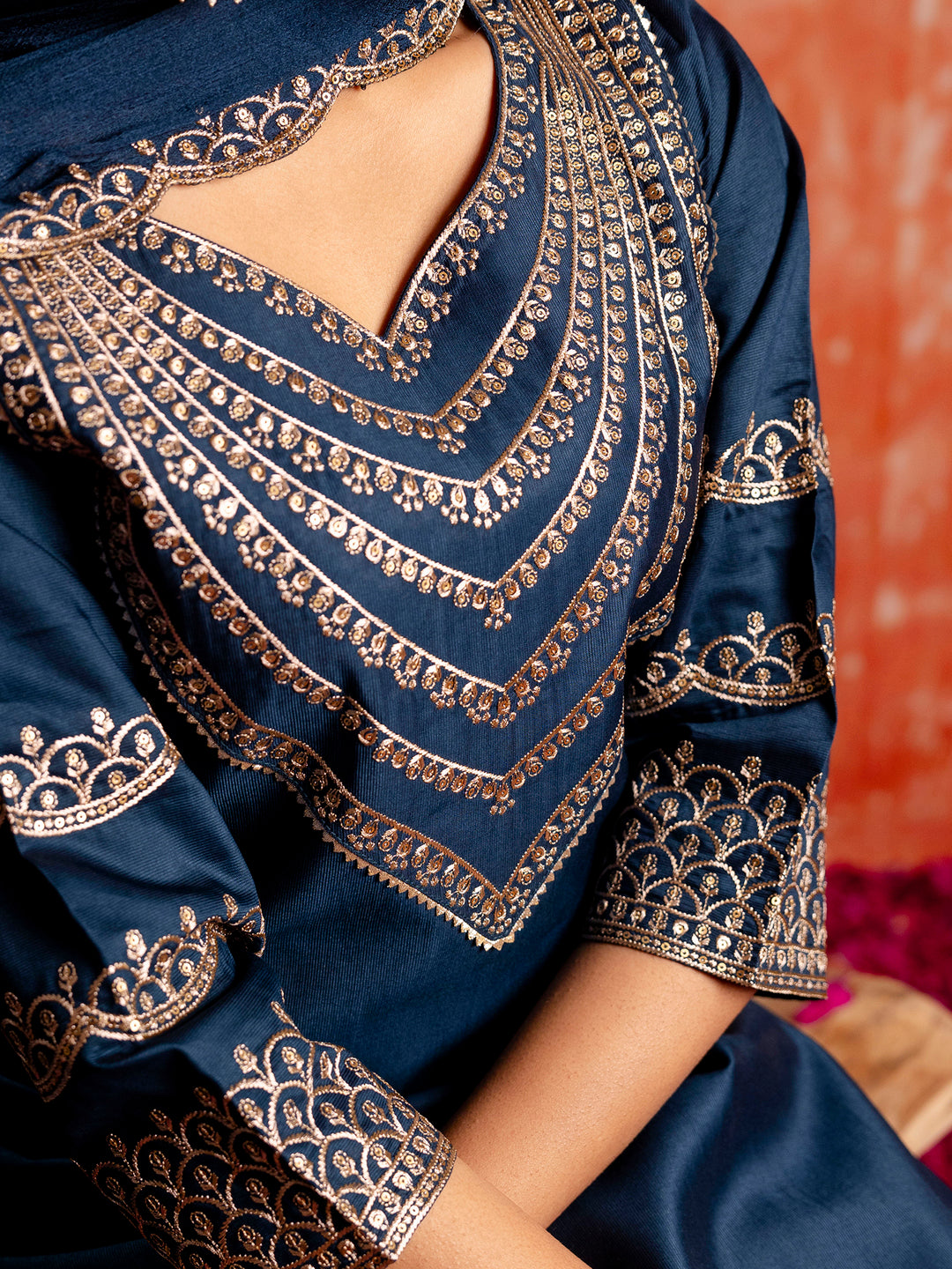 Prerna Women Silk Blend Kurta Pant Dupatta Set - FitVibe Fashion