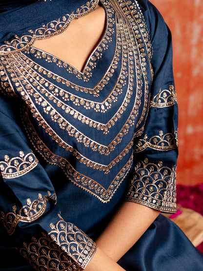 Prerna Women Silk Blend Kurta Pant Dupatta Set - FitVibe Fashion