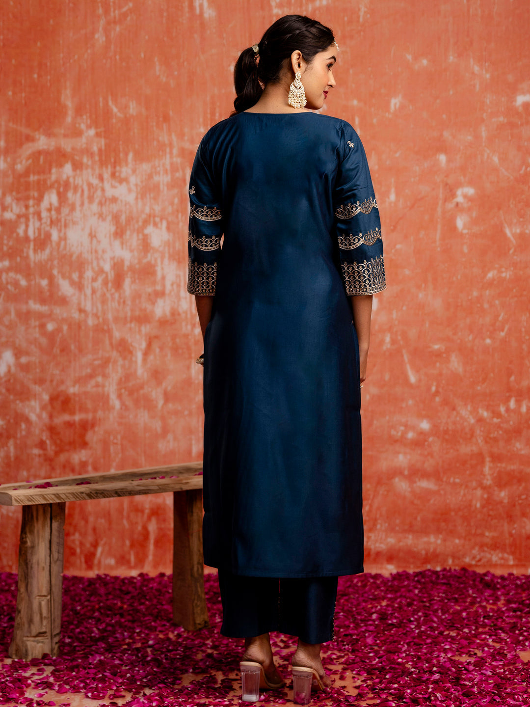 Prerna Women Silk Blend Kurta Pant Dupatta Set - FitVibe Fashion