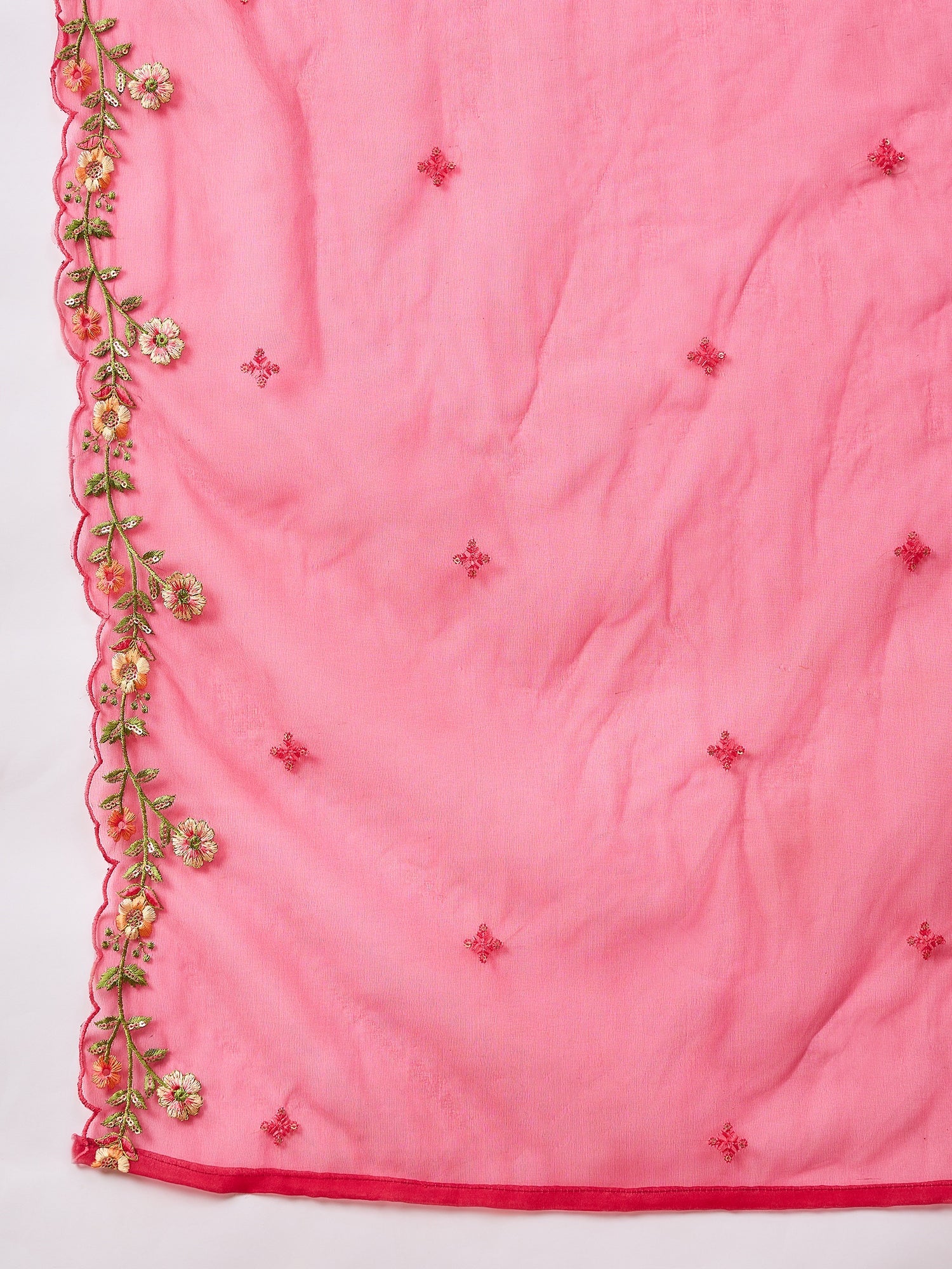 Mahima Pink Embroidered Viscose Blend Straight Suit With Dupatta - FitVibe Fashion