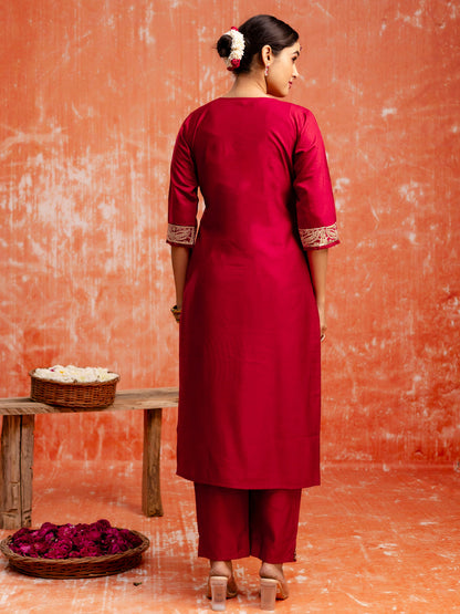 Myra Women Silk Blend Kurta Pant Dupatta Set - FitVibe Fashion