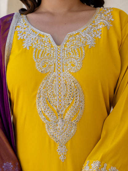 Kriti Silk Blend Women Kurta Pant with Dupatta Sets With Embroidery - FitVibe Fashion