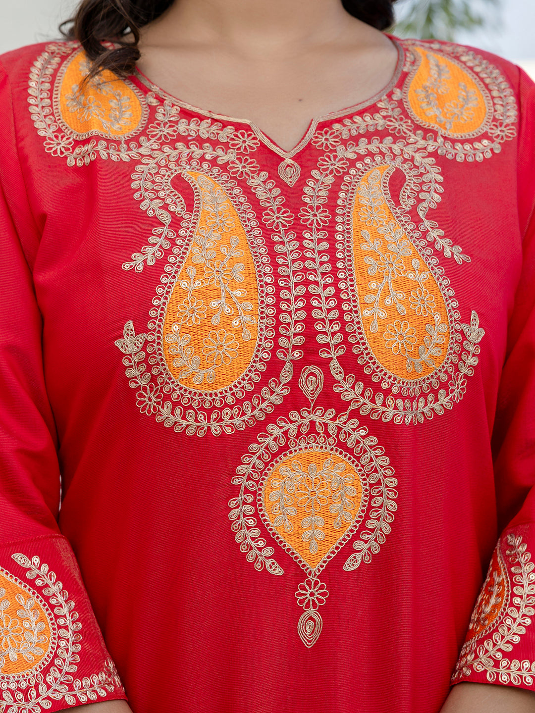 Vastra Women Kurta and Pant Dupatta Sets Viscose Rayon Fabrics with Embroidery - FitVibe Fashion