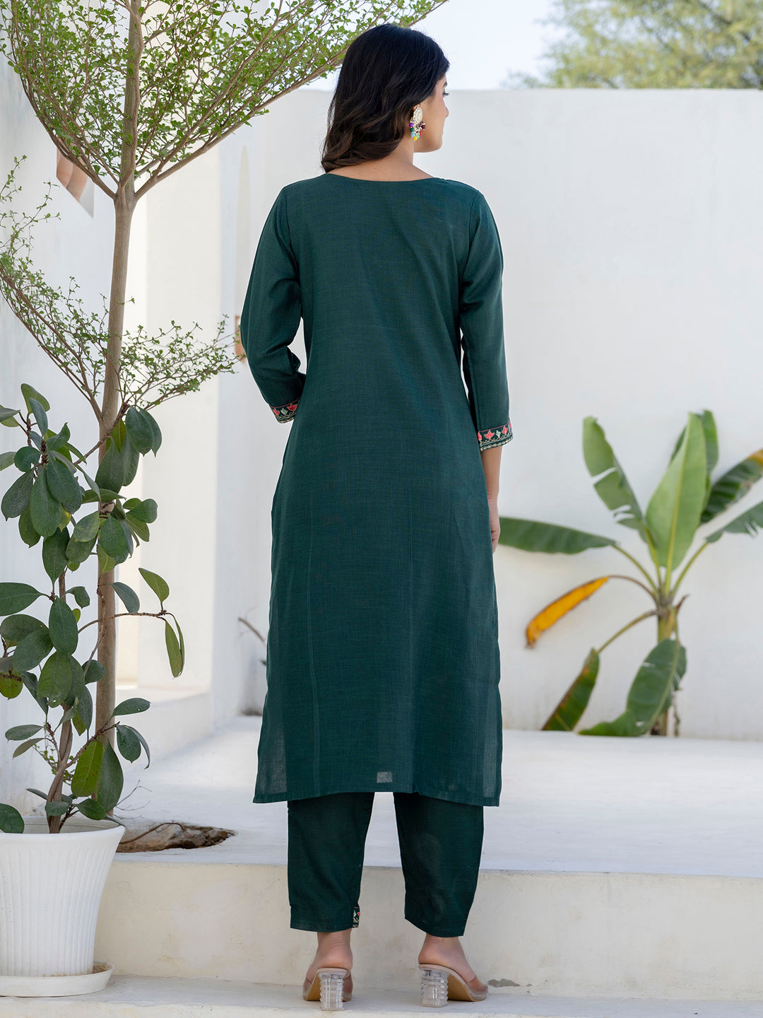 Meher Women Kurta and Trousers Pant Sets Cotton Blend - FitVibe Fashion