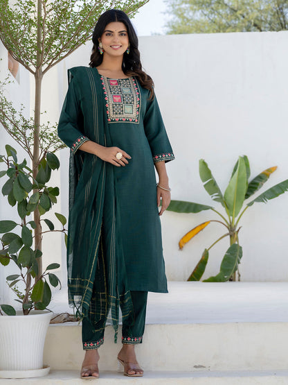 Meher Women Kurta and Trousers Pant Sets Cotton Blend - FitVibe Fashion