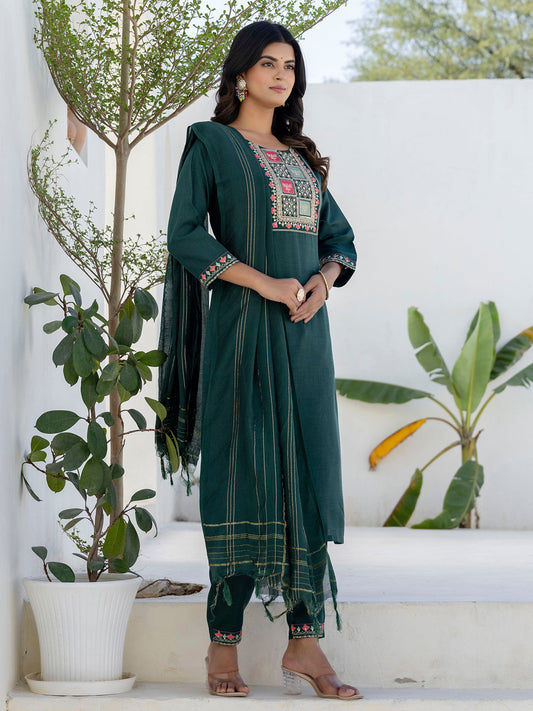 Meher Women Kurta and Trousers Pant Sets Cotton Blend - FitVibe Fashion