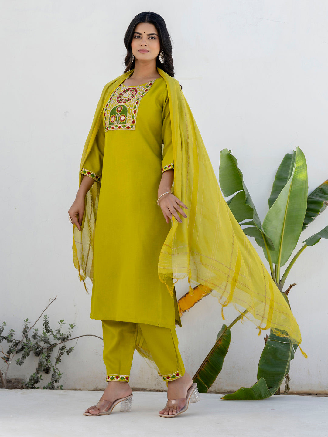 Meher Women Kurta and Trousers Pant Sets Cotton Blend - FitVibe Fashion