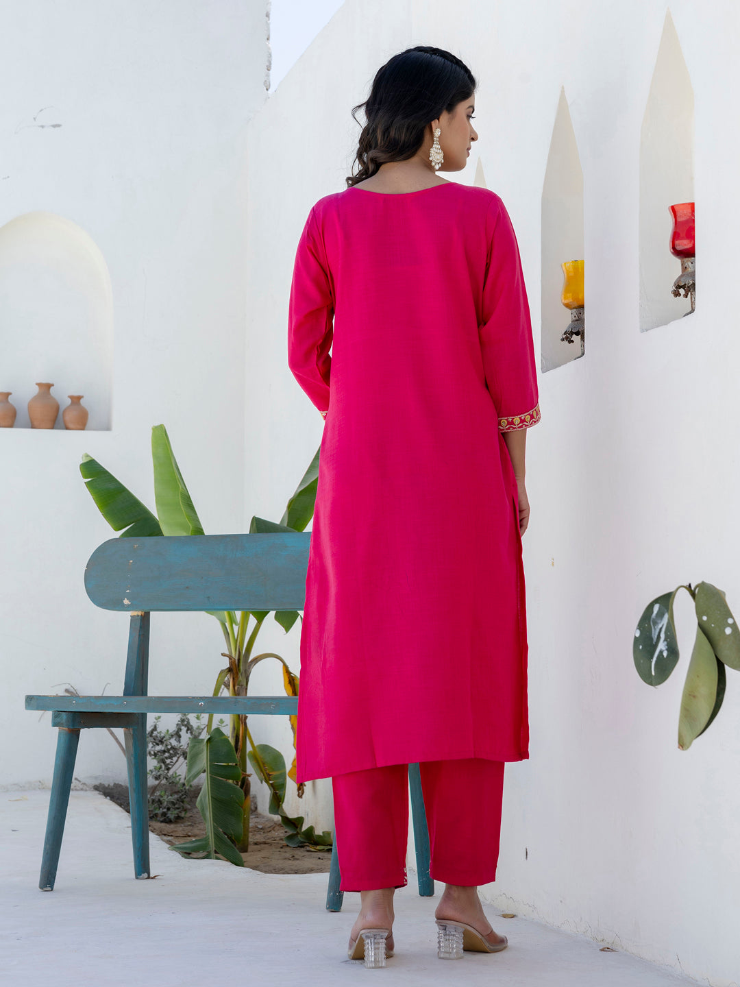 Meher Women Kurta and Trousers Pant Sets Cotton Blend - FitVibe Fashion