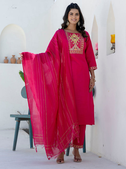 Meher Women Kurta and Trousers Pant Sets Cotton Blend - FitVibe Fashion