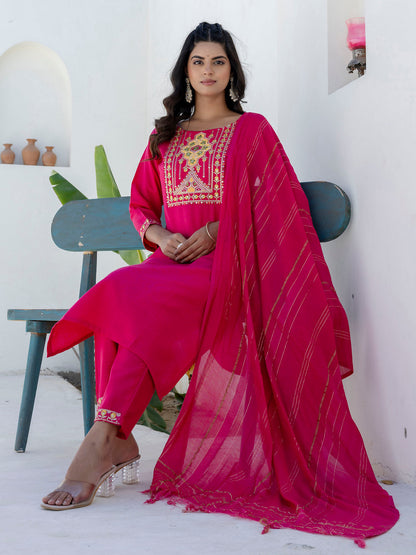 Meher Women Kurta and Trousers Pant Sets Cotton Blend - FitVibe Fashion