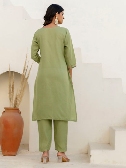 Meher Women Kurta and Trousers Pant Sets Cotton Blend - FitVibe Fashion