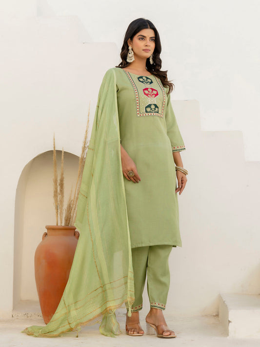 Meher Women Kurta and Trousers Pant Sets Cotton Blend - FitVibe Fashion
