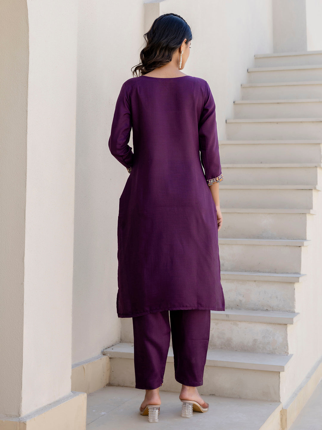 Meher Women Kurta and Trousers Pant Sets Cotton Blend - FitVibe Fashion