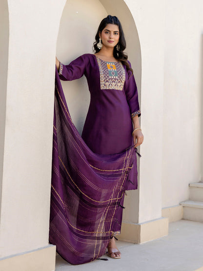 Meher Women Kurta and Trousers Pant Sets Cotton Blend - FitVibe Fashion