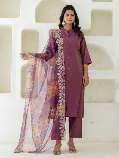 Naaz Women Kurta and Pant Sets With Dupatta shimmer Silk fabric - FitVibe Fashion