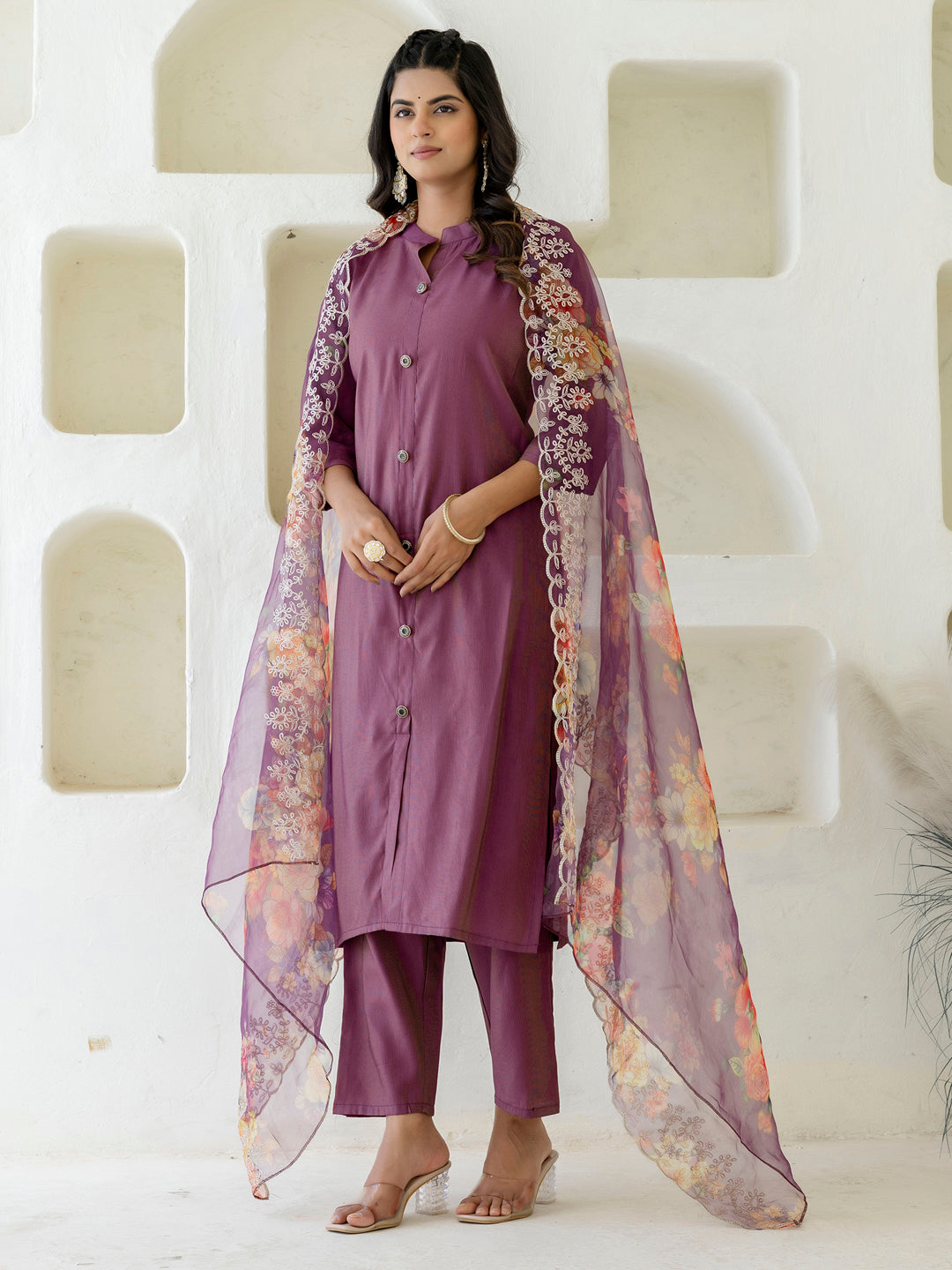 Naaz Women Kurta and Pant Sets With Dupatta shimmer Silk fabric - FitVibe Fashion