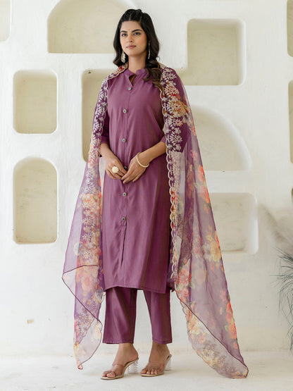 Naaz Women Kurta and Pant Sets With Dupatta shimmer Silk fabric - FitVibe Fashion