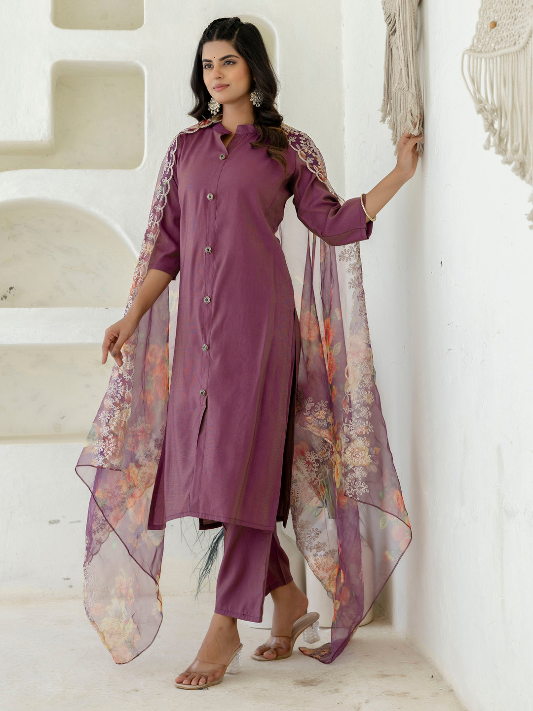 Naaz Women Kurta and Pant Sets With Dupatta shimmer Silk fabric - FitVibe Fashion