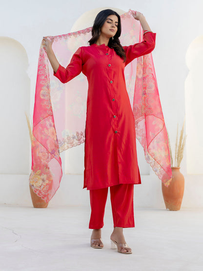 Naaz Women Kurta and Pant Sets With Dupatta shimmer Silk fabric - FitVibe Fashion