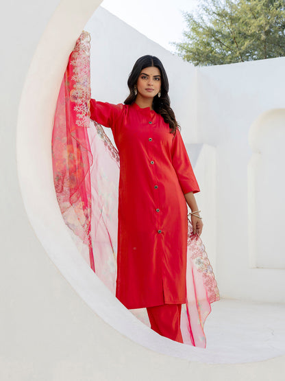Naaz Women Kurta and Pant Sets With Dupatta shimmer Silk fabric - FitVibe Fashion