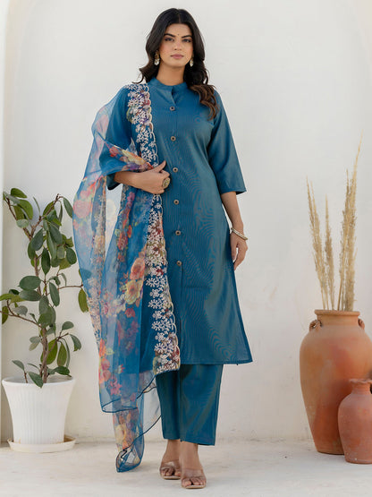 Naaz Women Kurta and Pant Sets With Dupatta shimmer Silk fabric - FitVibe Fashion
