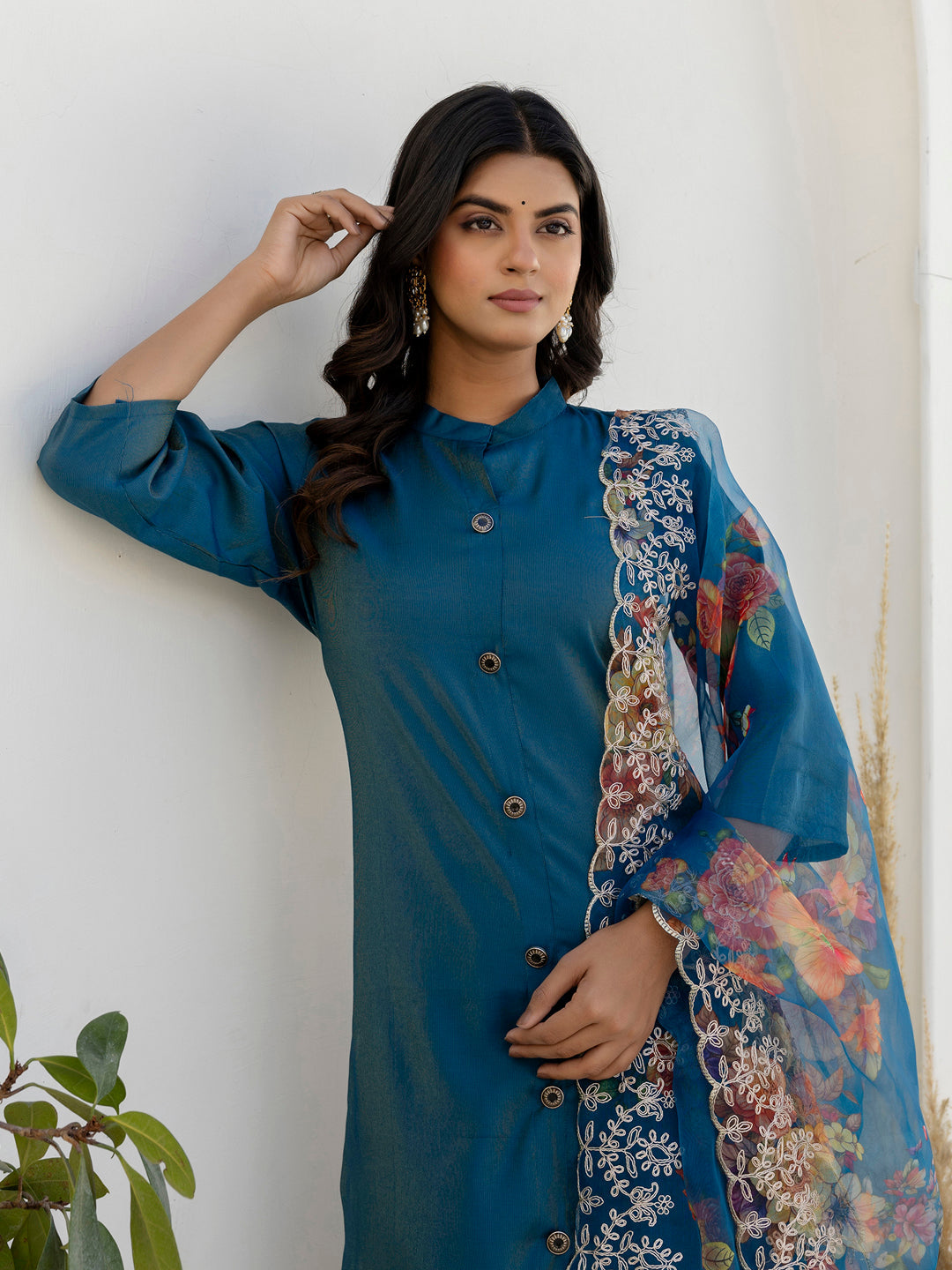 Naaz Women Kurta and Pant Sets With Dupatta shimmer Silk fabric - FitVibe Fashion