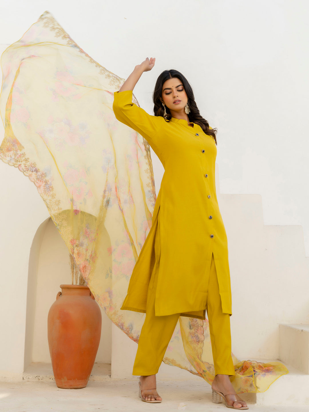 Naaz Women Kurta and Pant Sets With Dupatta shimmer Silk fabric - FitVibe Fashion