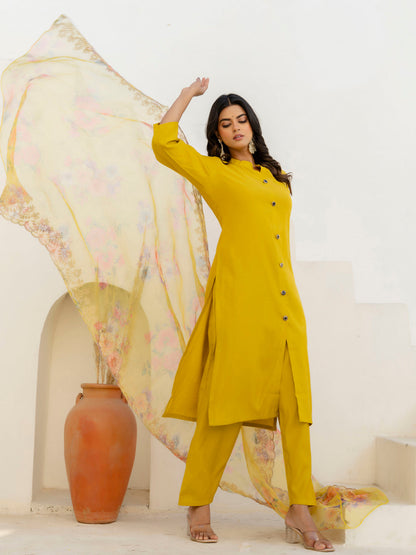Naaz Women Kurta and Pant Sets With Dupatta shimmer Silk fabric - FitVibe Fashion