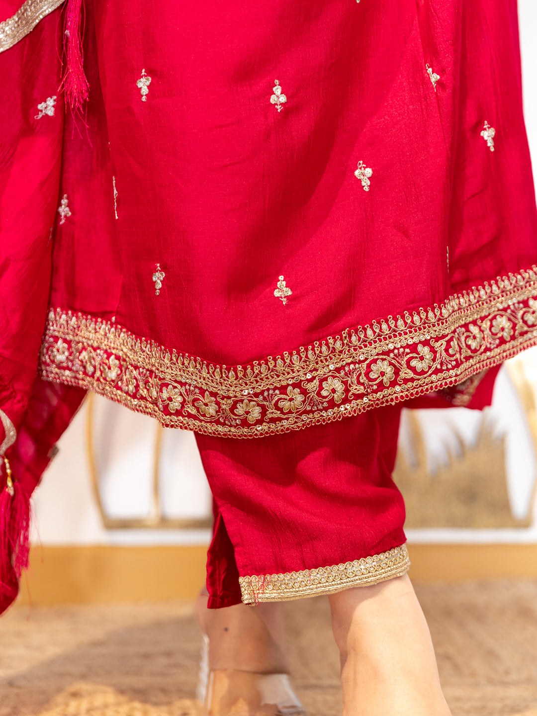 Mohini Elegant Ready to Wear Anarkali Kurta Set in Soft Silk Blend with Embroidered Dupatta and Perfect Fit - FitVibe Fashion