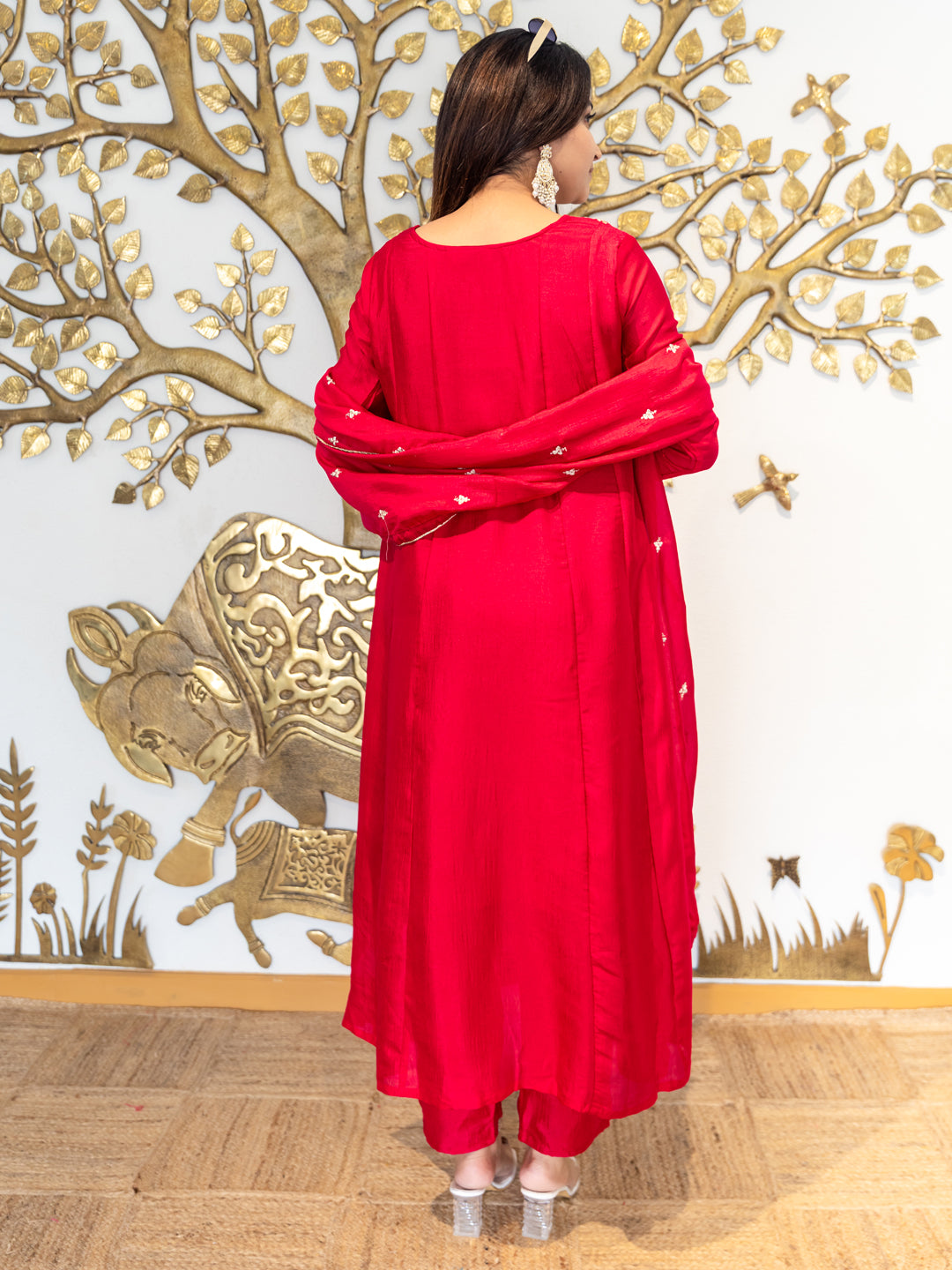 Mohini Elegant Ready to Wear Anarkali Kurta Set in Soft Silk Blend with Embroidered Dupatta and Perfect Fit - FitVibe Fashion