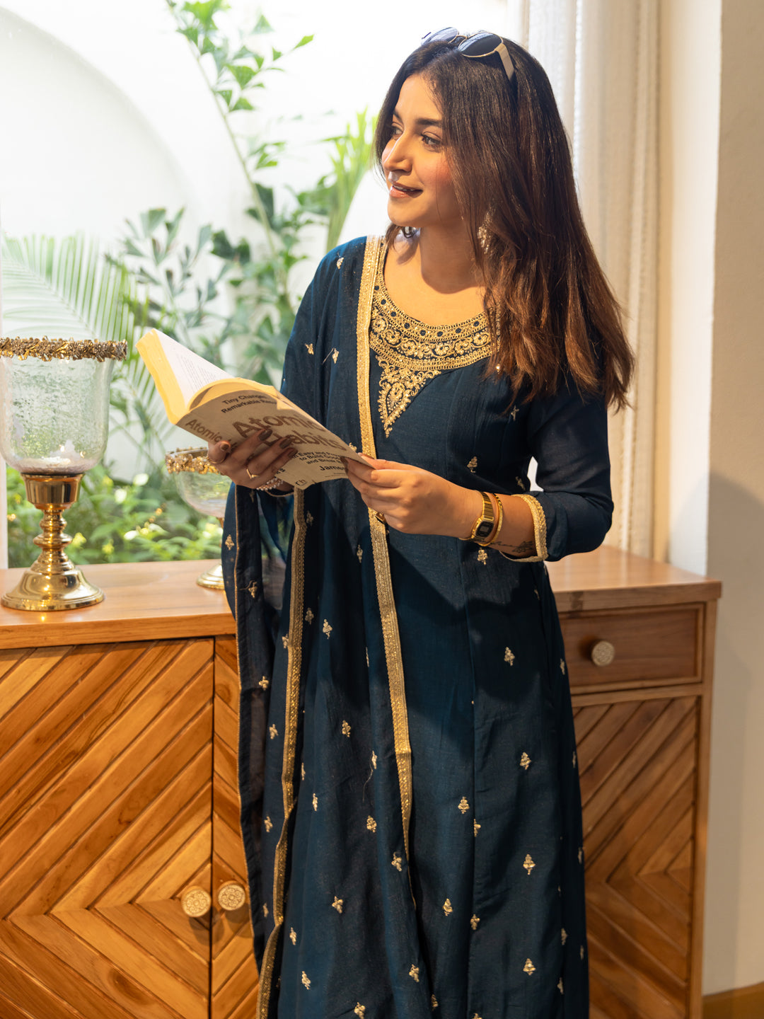 Mohini Stylish Anarkali Kurta Set Ready to Wear Soft Silk Fabric with Embroidered Dupatta Tailored Fit - FitVibe Fashion