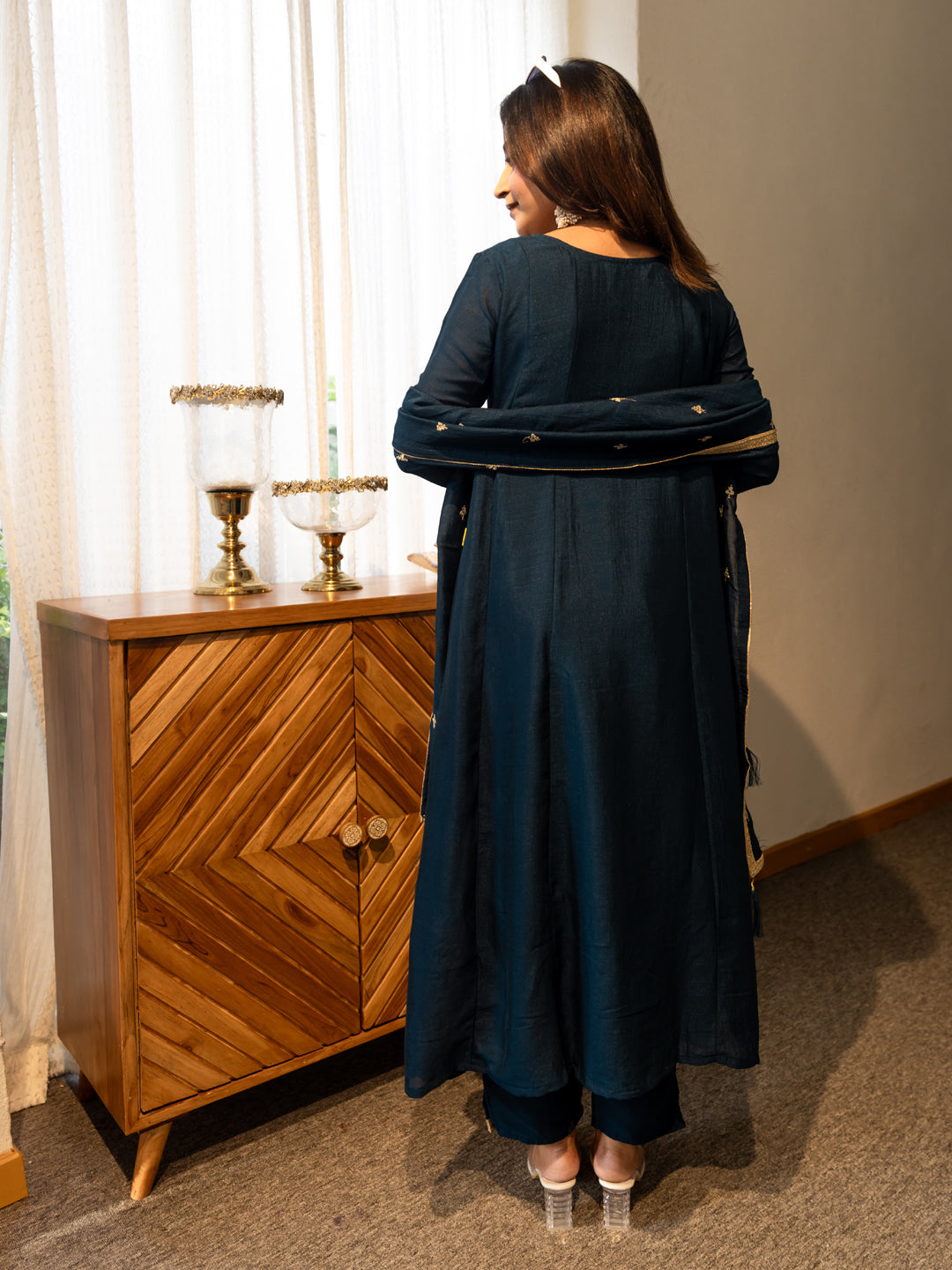 Mohini Stylish Anarkali Kurta Set Ready to Wear Soft Silk Fabric with Embroidered Dupatta Tailored Fit - FitVibe Fashion