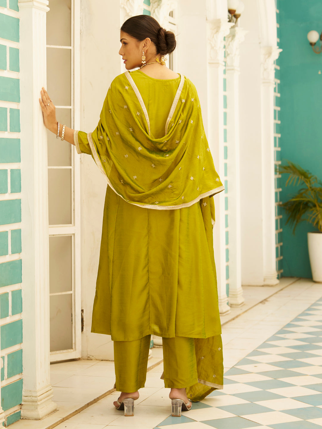 Kia Yoke Design Silk Blend Anarkali Suit With Dupatta - FitVibe Fashion