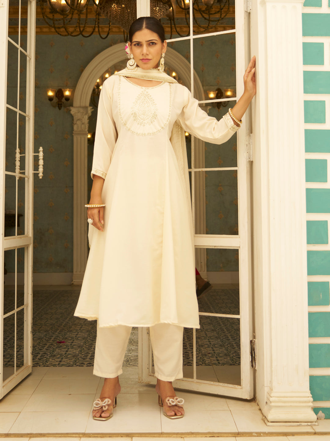 Vaani Anarkali Kurta and Pant Dupatta Set - FitVibe Fashion