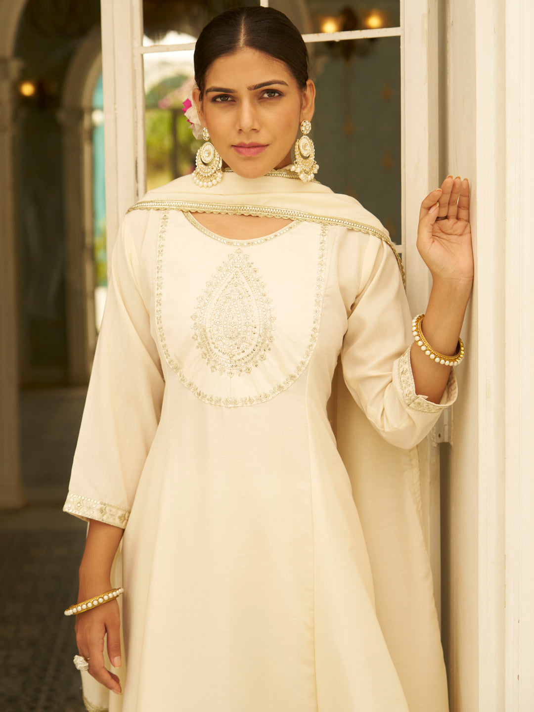 Vaani Anarkali Kurta and Pant Dupatta Set - FitVibe Fashion