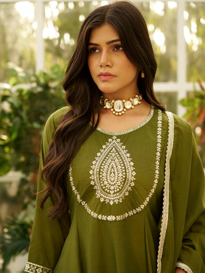 Vaani Anarkali Kurta and Pant Dupatta Set - FitVibe Fashion