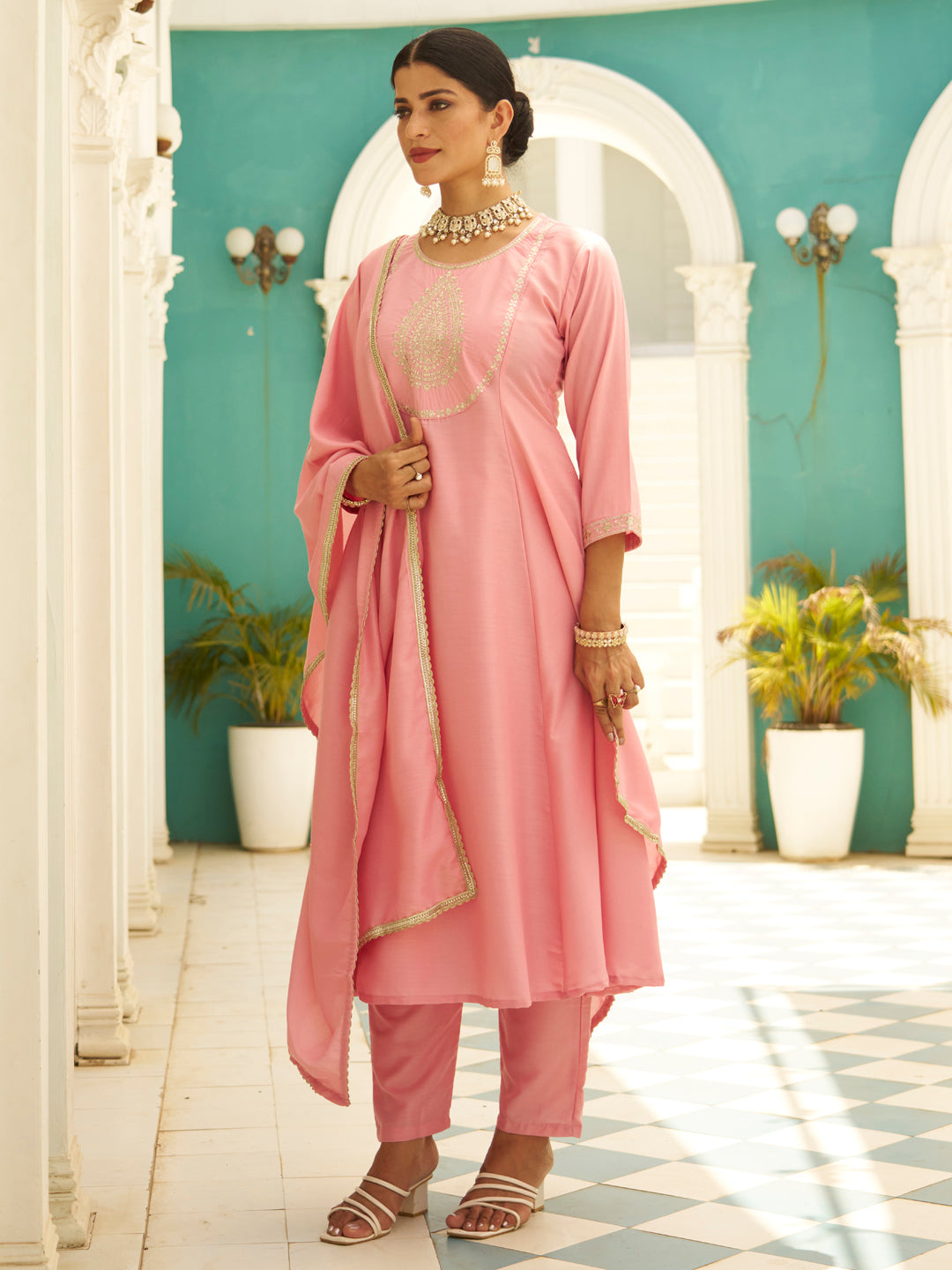 Vaani Anarkali Kurta and Pant Dupatta Set - FitVibe Fashion