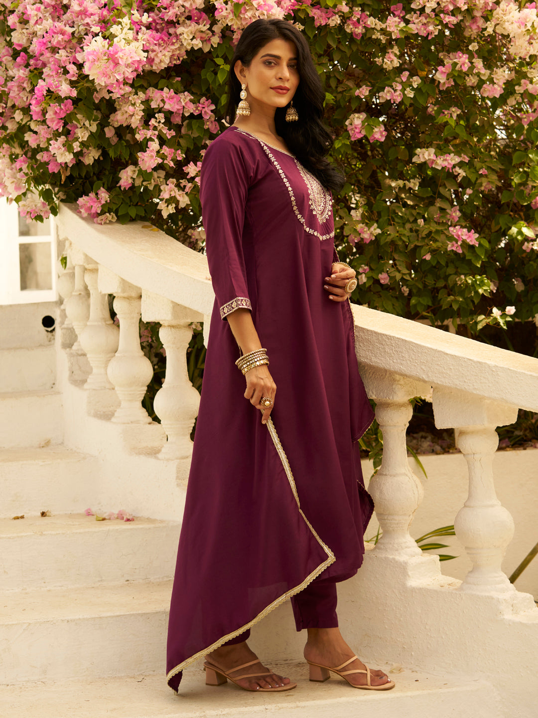 Vaani Anarkali Kurta and Pant Dupatta Set - FitVibe Fashion