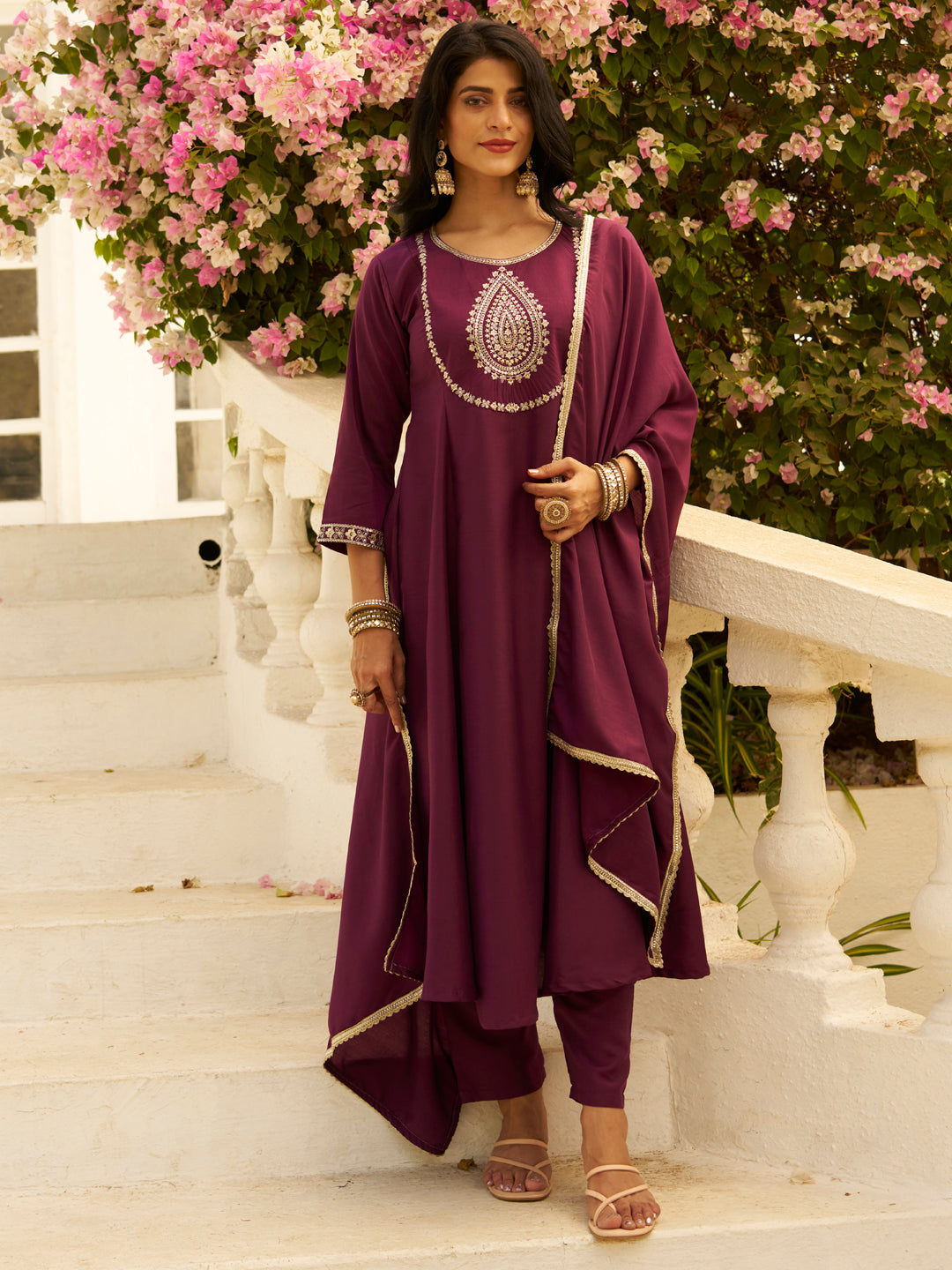 Vaani Anarkali Kurta and Pant Dupatta Set - FitVibe Fashion