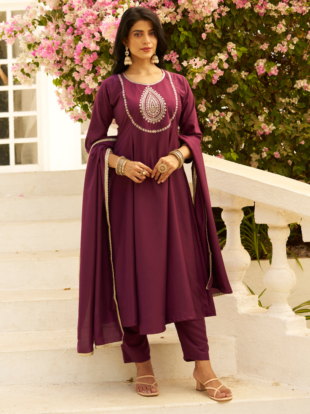 Vaani Anarkali Kurta and Pant Dupatta Set - FitVibe Fashion