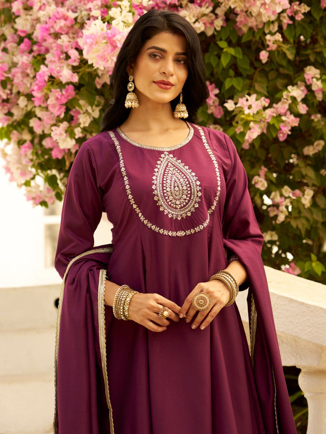 Vaani Anarkali Kurta and Pant Dupatta Set - FitVibe Fashion