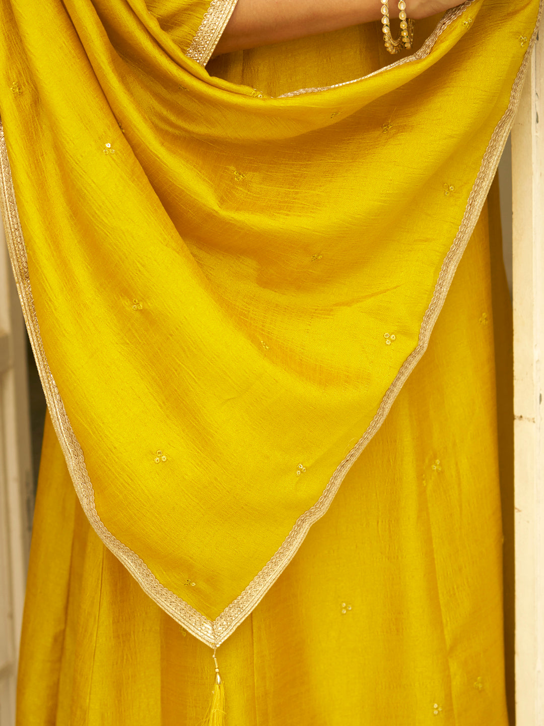 Rivaz Women Anarkali Kurta and Pant Dupatta Sets Silk Blend Fabrics with Embroidery - FitVibe Fashion