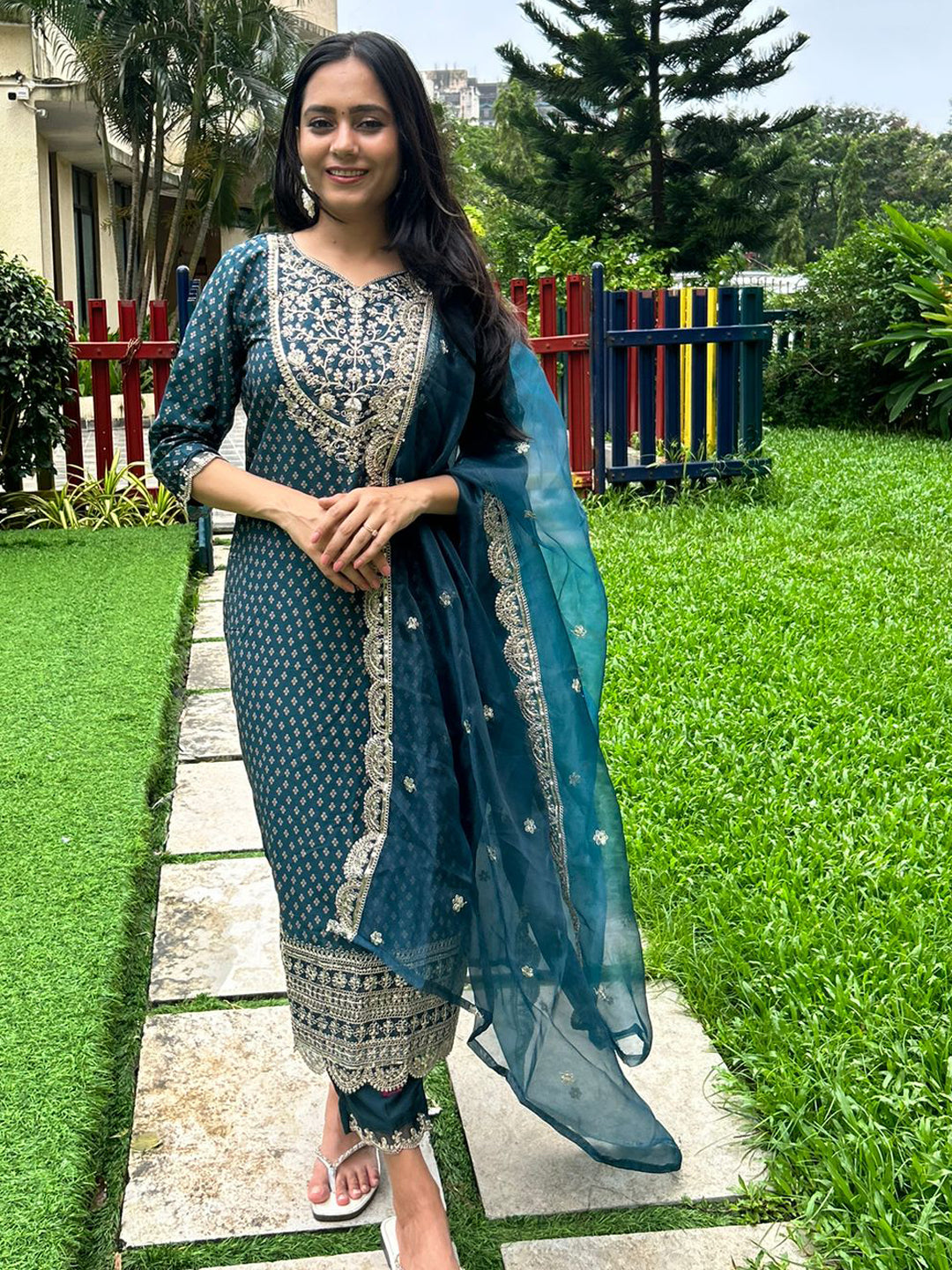 Shagun Women Kurta and Pant Sets Muslin Print Fabric - FitVibe Fashion