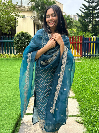 Shagun Women Kurta and Pant Sets Muslin Print Fabric - FitVibe Fashion