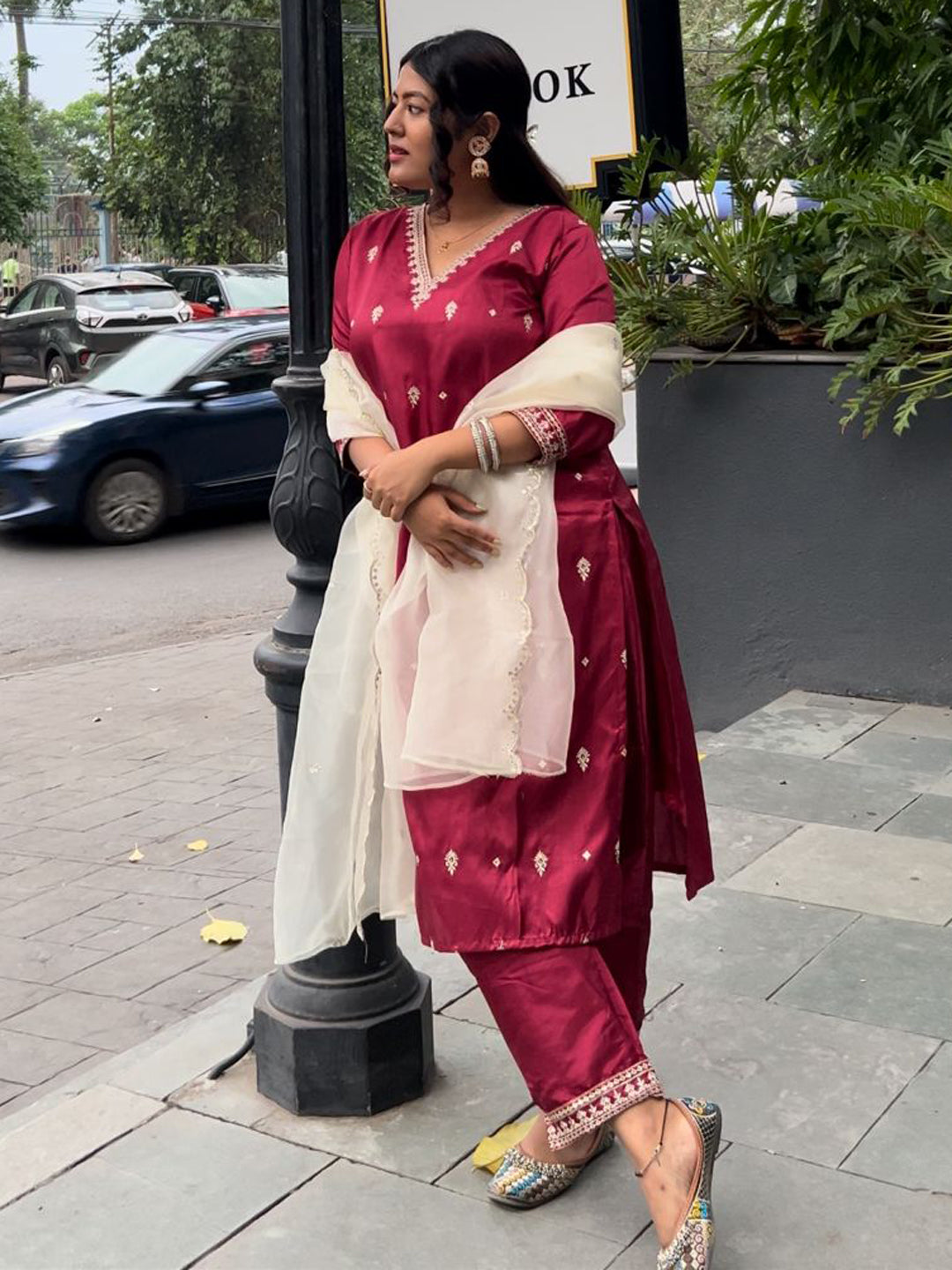 Yatra Silk Blend Kurta and Trouser Set with Organza Dupatta - FitVibe Fashion