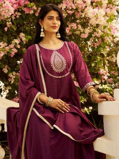 Vaani Anarkali Kurta and Pant Dupatta Set - FitVibe Fashion