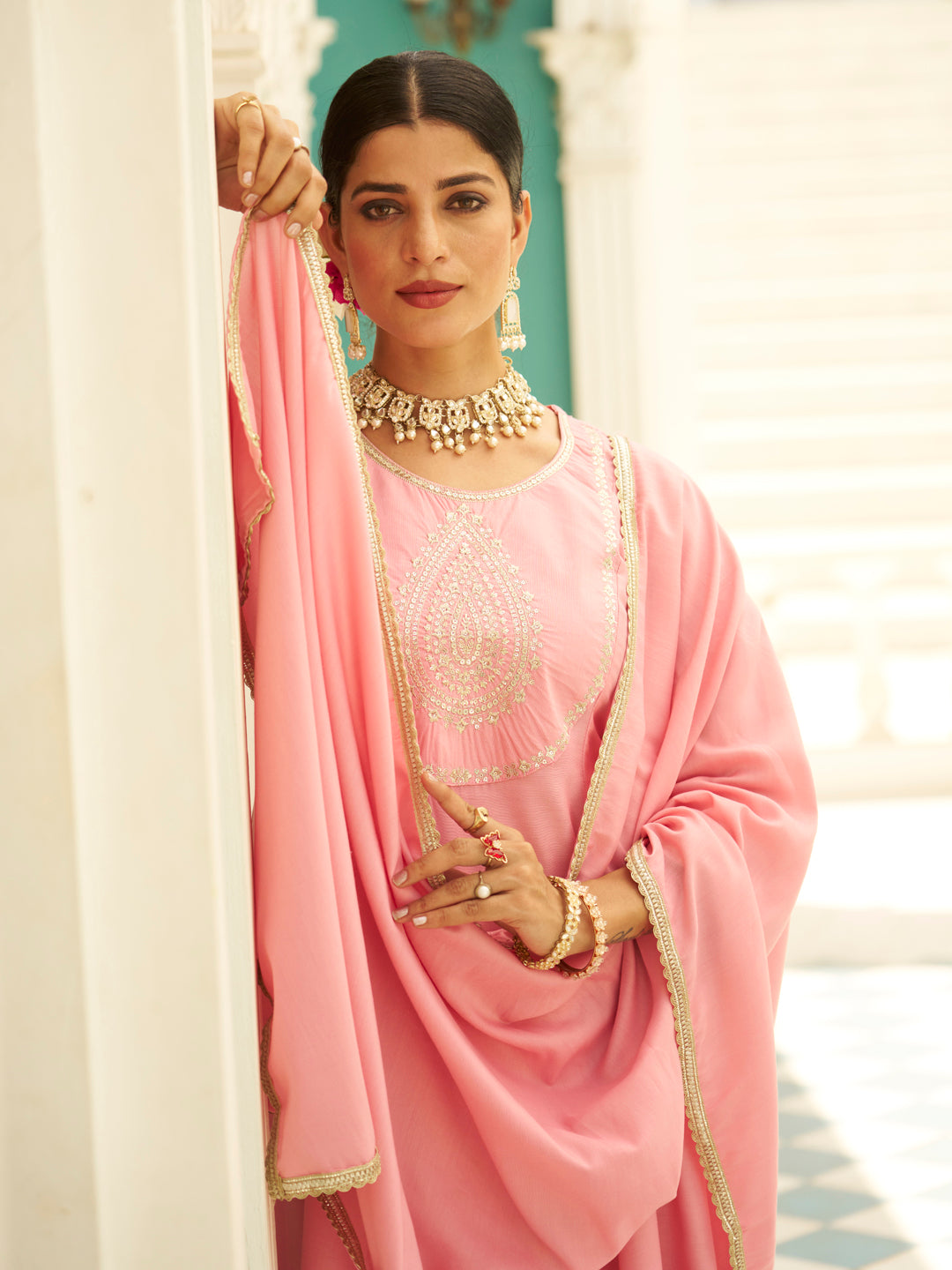 Vaani Anarkali Kurta and Pant Dupatta Set - FitVibe Fashion